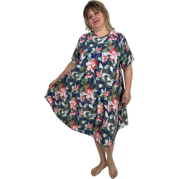 Dámské šaty NOVINKA - Šaty s rukávky Lístečky - modré