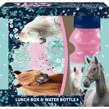 Dětské zboží KONĚ I LOVE HORSES LUNCH SADA BOX NA SVAČINU A LÁHEV NA PITÍ DÁRKOVÉ BALENÍ