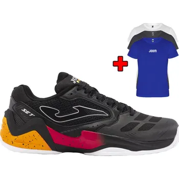 Pánská tenisová obuv Pánská tenisová obuv JOMA T.SET MEN 2401 BLACK / RED + bonus TRIČKO