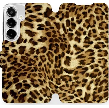 Pouzdro na mobilní telefon Flipové pouzdro Mobiwear - Samsung Galaxy S25 - VA33P Leopardí vzor (Knížkové flip pouzdro, obal, kryt na mobil Samsung Galaxy S25 - VA33P Leopardí vzor, materiál Umělá kůže + TPU - ochrana 360°, stojánek, silikonová vanička, magnetické zavírání)