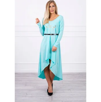 Dámské šaty Dámské pohodlné šaty s ozdobným páskem K-Fashion Mint, UNI i519_20168-U