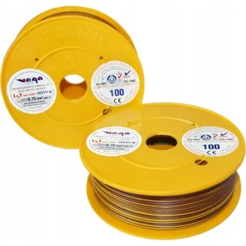 elektrický kabel Kabel LGY/H05V-K 0,75 mm2 100 m Hnědo-Žlutý