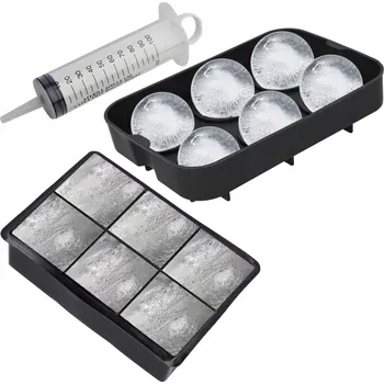 Tvořítko na led FORMY NA LED silikonové na led kostky koule na nápoje stříkačka 100ml