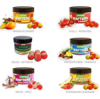 Boilies ZFISH Vyvážené Boilies Balanced Wafters 8mm Příchuť: Strawberry-Banana