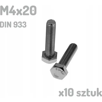 Šroub Nerezový šroub A2 M4x20 mm DIN 933 INOX x10 kusů