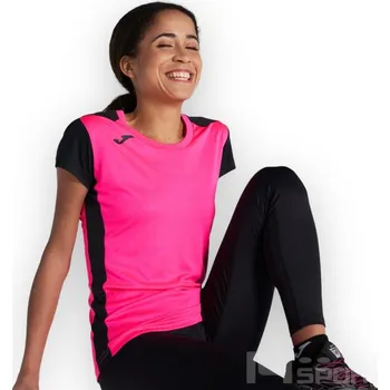 Běžecké oblečení Dámské triko JOMA RECORD II, barva tyrkysová - černá, velikost 4XS - 3XS