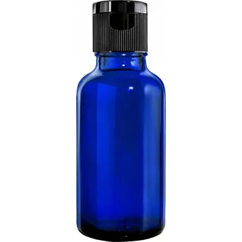 MODRÁ LAHVIČKA 30 ML S ČERNÝM VÍČKEM FLIP-TOP