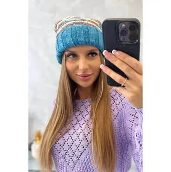 Čepice Dámská tyrkysová čepice K-Fashion - zimní módní doplněk, UNI i519_23280-U