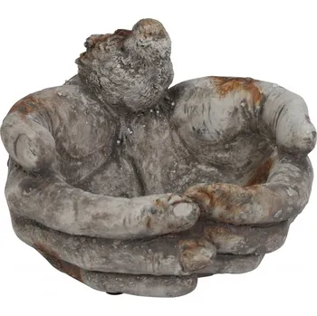 Zahradní dekorace Pítko pro ptáky Hands šedé