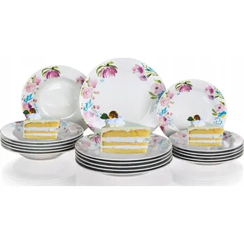 Talíř Jídelní servis Domosfera růžové květy 18 ks