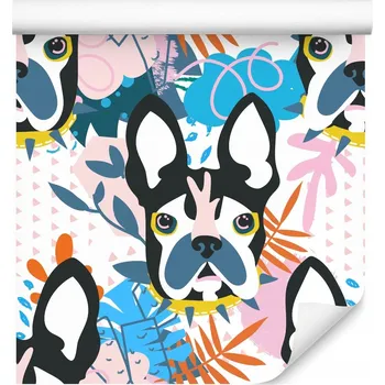 Fototapeta Tapeta pro teenagery Barevní BULDOČCI Pes Rostliny