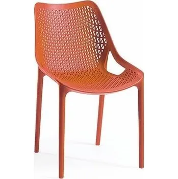 Prodyšné perforované plastové křeslo bez područek venkovní + vnitřní do 150 kg, cihlově červené