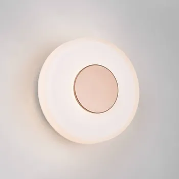 Lampička Trio Lighting Nástěnné svítidlo LED Celeste, hnědá/bílá, Ø 22 cm, stmívatelné sklo bílá, hnědá LED 10 W celkem - Doprava zdarma