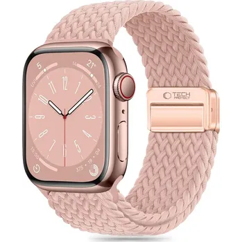 Řemínek na hodinky Řemínek TECH-PROTECT pro Apple Watch 42mm / 41mm / 40mm / 38mm - nylonový - pletený - růžový