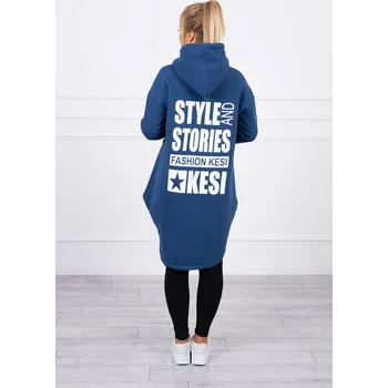 Dámská mikina Dámská zateplená mikina s kapucí - prodloužená záda - tm. modrá K-Fashion, UNI i519_20397-U