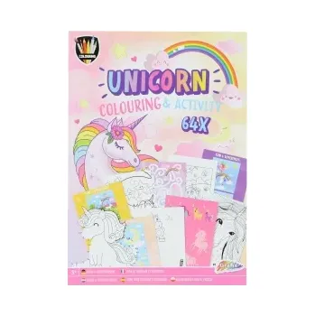 omalovánky Kniha s omalovánkami a aktivitami pro děti Jednorožec A4