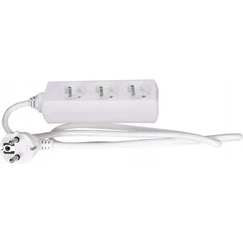 Napájecí kabel Prodlužovací Kabel přívod Rum-Lux 1,5 m 3 ks zásuvek bílý