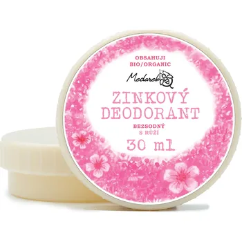 Medarek Krémový deodorant zinkový bez sody - Růže (30 ml)