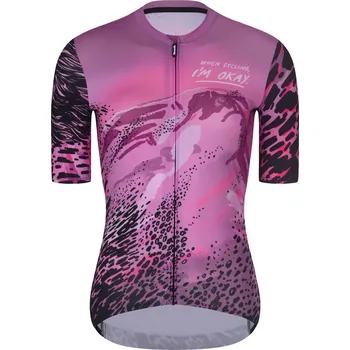 cyklistický dres RIVANELLE Cyklistický dres s krátkým rukávem - ROSESCAPE - fialová/černá XS