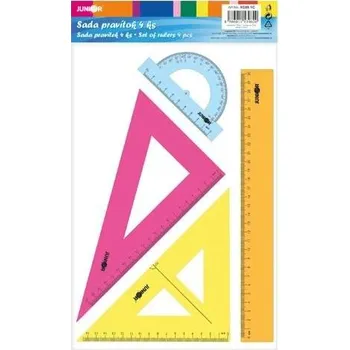 Malířský štětec Školní pravítko sada 4 ks barevná