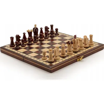 Šachy Královské šachy intarzované, mahagon/dub-bříza