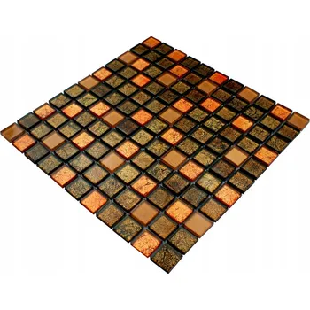 Obklad Skleněná mozaika Englass 30 x 30 cm, odstíny hnědé a béžové, odstíny oranžové