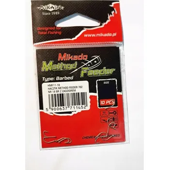 Rybářský háček Háčky na krmení s protihrotem Mikado Method Feeder 702 10 ks