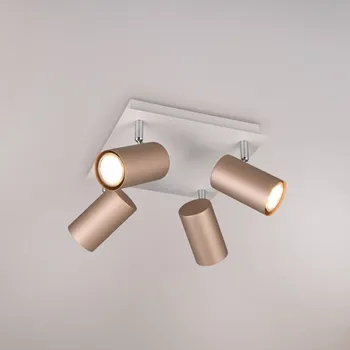 Lampička Trio Lighting Stropní bodové svítidlo Marley hnědá/světle šedá 24 x 24 cm 4 světla kovová kávově hnědá, světle šedá 4 x 35 W - Doprava zdarma