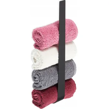 Držák na ručník Černý věšák na ručníky z nerezové oceli