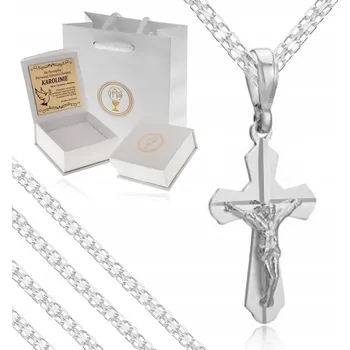 Řetízek STŘÍBRNÝ ŘETÍZEK S KŘÍŽKEM 925 PRO DÍVKU, CHLAPCE, SVATÉ PŘIJÍMÁNÍ SVATÉ PŘIJÍMÁNÍ