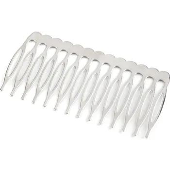 Hřeben do vlasů kovový 40 x 75 mm - platina