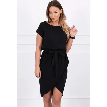 Dámské šaty Dámské černé obálkové šaty s vázáním K-Fashion, UNI i519_15090-U