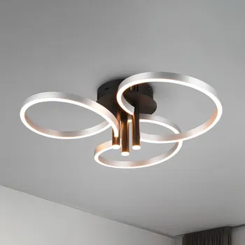 Trio Lighting LED stropní svítidlo Caruso, hliník/černá, Ø 66 cm, kov CCT dim hliník, černá LED 43 W celkem - Doprava zdarma