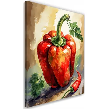 Obraz Obraz na plátně, Červená paprika Jídlo 80x120