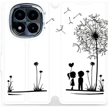 Pouzdro na mobilní telefon Flipové pouzdro Mobiwear - Xiaomi Redmi Note 14 Pro 4G - MH16P Dvojice s pampeliškou (Knížkové flip pouzdro, obal, kryt na mobil Xiaomi Redmi Note 14 Pro 4G - MH16P Dvojice s pampeliškou, materiál Umělá kůže + TPU - ochrana 360°, stojánek, silikonová)