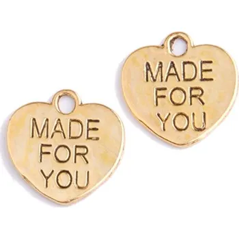 Přívěsek Přívěsek SRDCE, 14x17mm, 2ks zlatá barva