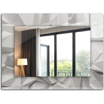 Zrcadlo Dekorační Zrcadlo s potiskem XXL 80x60 cm Abstraktní geometrické tvary