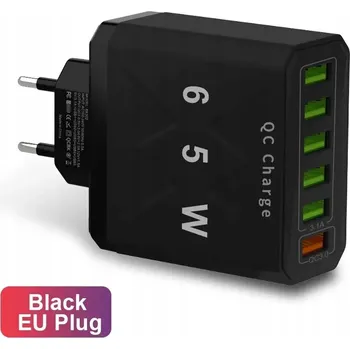 Cestovní SÍŤOVÁ NABÍJEČKA 6-PORTŮ 2x USB-C, 4x USB-A 65W XIAOMI OPPO