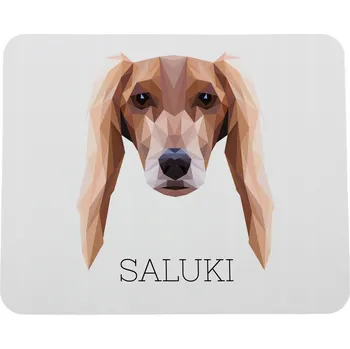 Obraz Perský chrt, Saluki - geometrická podložka s fotkou a nápisem pod myš