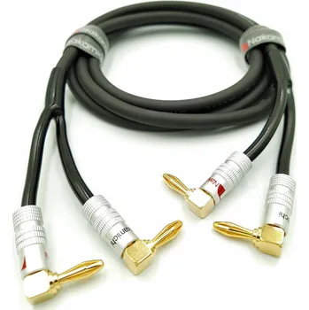 Audio kabel NAKAMICHI Reproduktorový kabel OFC 2x2,5 s banánky 90°, 4,5 m