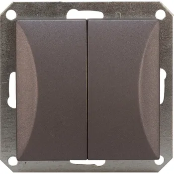 vypínač Dvojitý vypínač Klasik, pod omítku Timex stříbrný WP - 2 Op/S Moduł srebrny