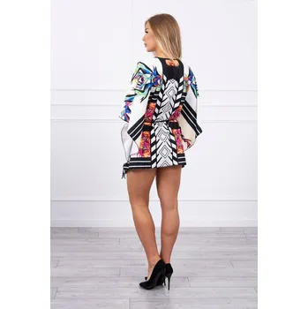 Dámské šaty Dámské bílé netopýří šaty s vázáním v pase K-Fashion, UNI i519_19957-U