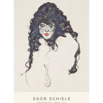 Plakát Plakát, Obraz - Dark Haired Girl (Special Edition Female Portrait) - Egon Schiele