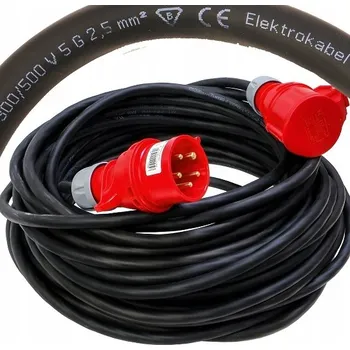 Prodlužovací kabel Prodlužovací Kabel gumový OW 5x2,5 se zásuvkou a vidlicí 5P 16A 15m