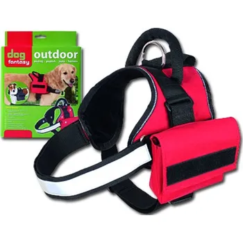 Postroj pro psa Dog Fantasy Postroj pro psa DF Outdoor - červený