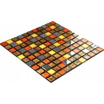 Obklad Skleněná mozaika Englass 30 x 30 cm – odstíny hnědé a béžové, odstíny šedé a stříbrné, odstíny žluté a zlaté