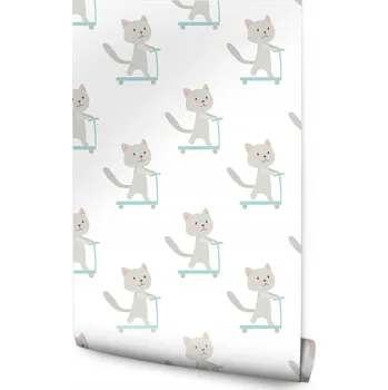 Fototapeta Dětská tapeta Zvířátka Koloběžky KOŤÁTKA Dekorace