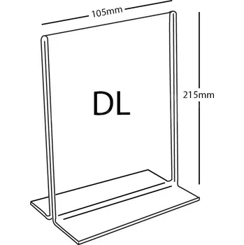 Plexi stojánek tvar T 1/3 A4 - DL na výšku
