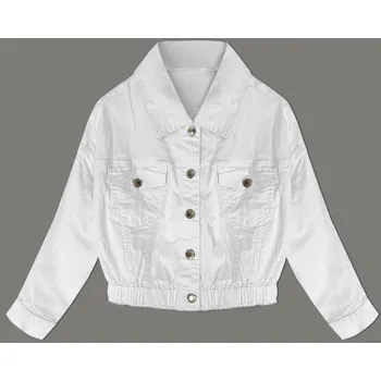 Dámská cargo bunda Dámská bílá krátká džínová bunda s gumou NEW STUDIO, odstíny bílé M (38) i392_24286-47