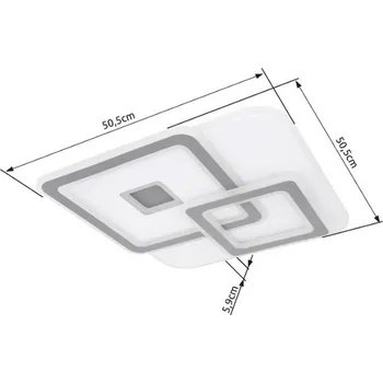 Lampička Globo Stropní svítidlo LED Kique, ovládané aplikací, bílé, délka 50 cm, CCT bílá LED 50 W celkem - Doprava zdarma